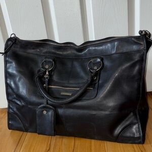 Vintage Victoria Secret Black Leather Travel Bag